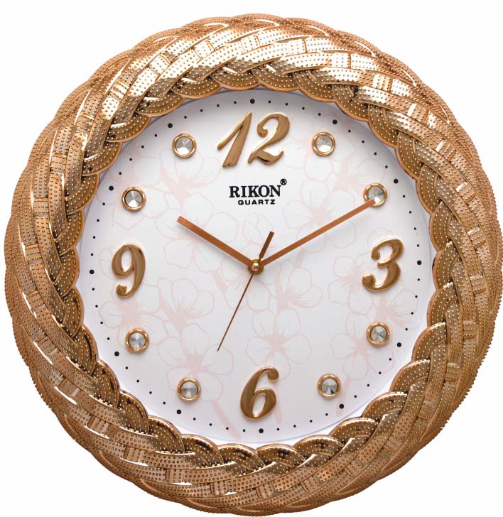 Buy Rikon Quartz Official Designer Big Size Rk 11 (50 cm 50 cm) Wall Clock  for Home, Living Room, and Office - Sweep Silent Moment - Made in India.  (Goledn Brown) Online at Low Prices in India - Amazon.in